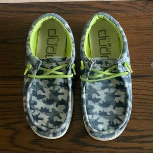 Hey Dude Grey Camo Wally Youth Slip On